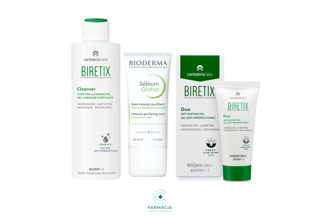 -Para Piel Joven con Acné-farmacia cruz cubierta-beauty box, Bioderma, Bioderma Sebium, Biretix, Endocare, Piel con Acné, piel grasa, piel joven-Farmacia Cruz Cubierta