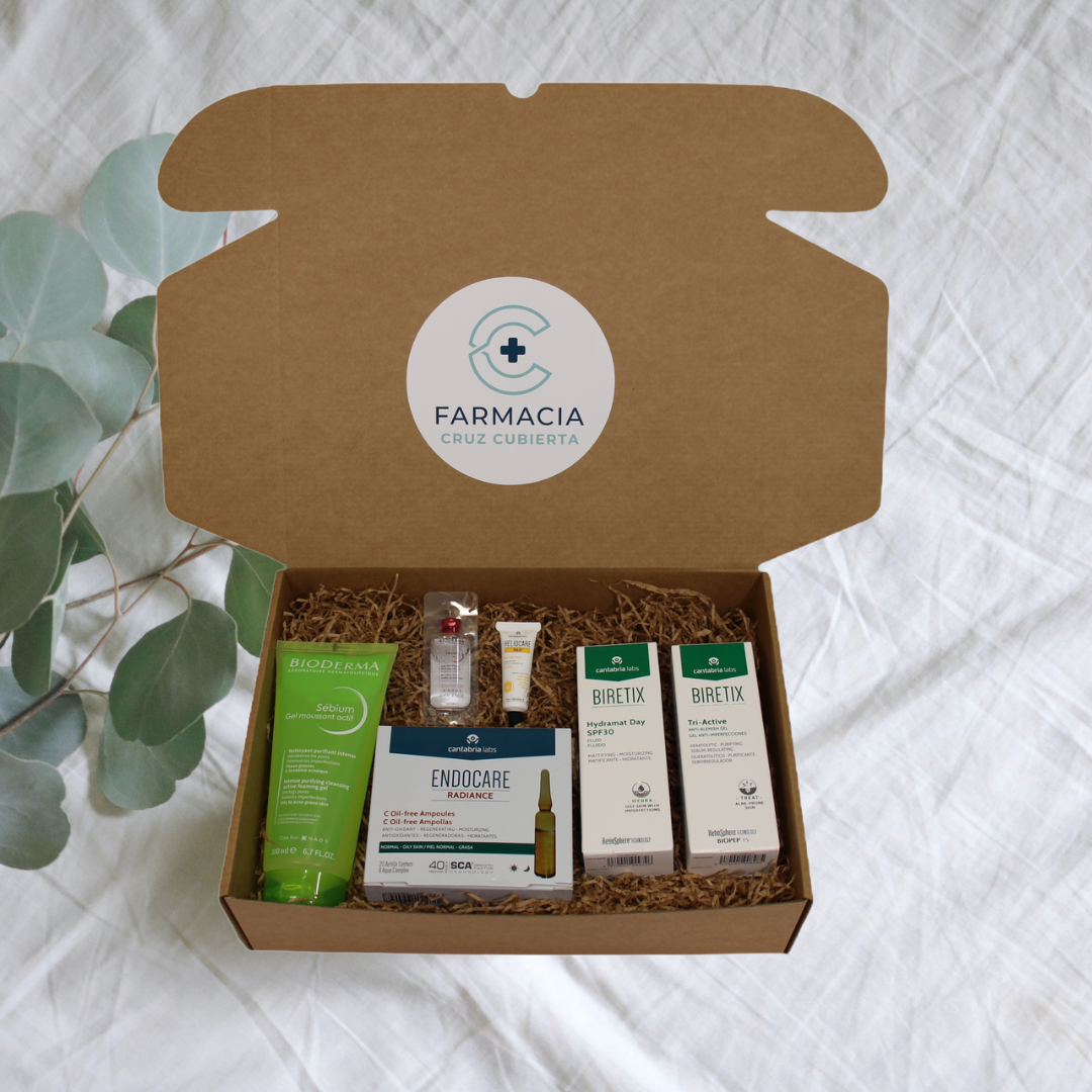 -Para Piel Adulta con Acné-farmacia cruz cubierta-beauty box, Bioderma, Bioderma Sebium, Biretix, crema de día + solar, Endocare, piel adulta, Piel con Acné, piel grasa-Farmacia Cruz Cubierta