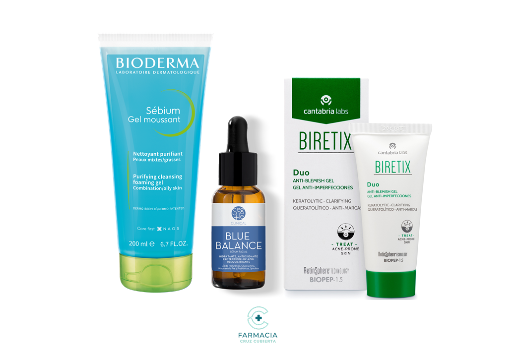 -Para Piel Adulta y Grasa-farmacia cruz cubierta-beauty box, Bioderma, Bioderma Sebium, Biretix, Endocare, piel adulta, Piel con Acné, piel grasa, piel joven, piel normal, Segle, Segle Blue Balance, Sérum-Farmacia Cruz Cubierta