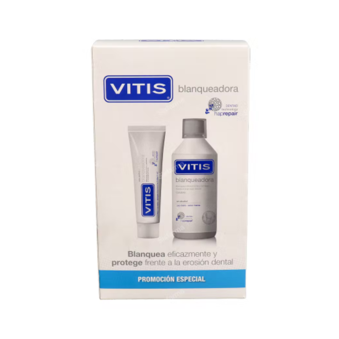 VITIS Whitening Pack Pasta y Colutorio-Vitis-colutorios, pack promocional, pastas dentales, vitis-Farmacia Cruz Cubierta
