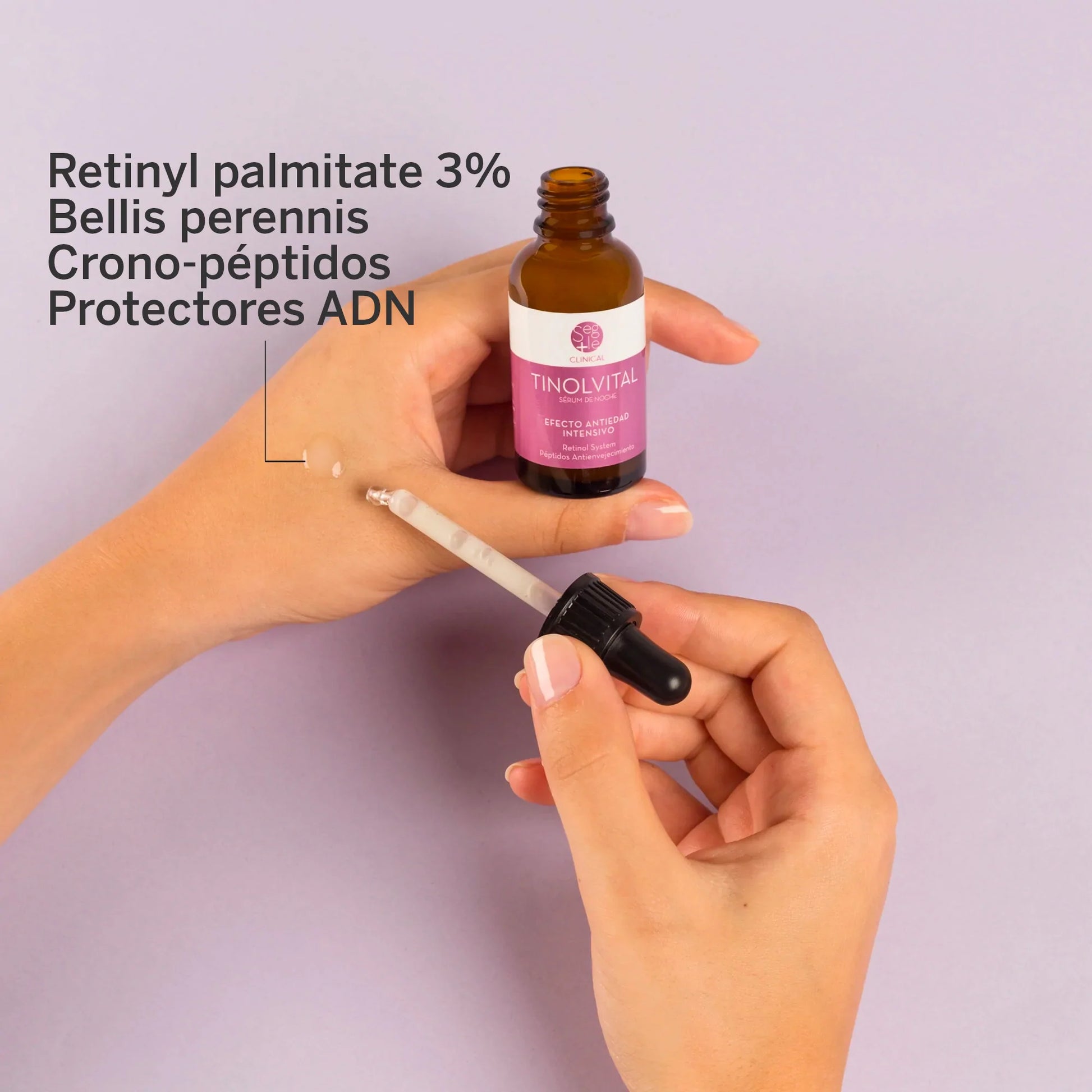 -Segle-antiedad, antimanchas, piel adulta, piel grasa, piel joven, piel madura, piel normal, piel seca, Segle, Segle Tinolvital, Sérum-Farmacia Cruz Cubierta